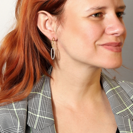 Pendientes Plata primera ley y circonitas "Raisu"