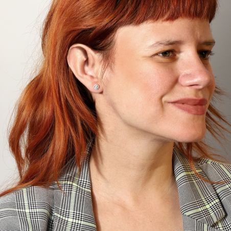 Pendientes Plata 1ªLey, circonitas y perlas "Dandelion"