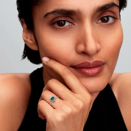 Anillo Pandora corazón verde 198421C07