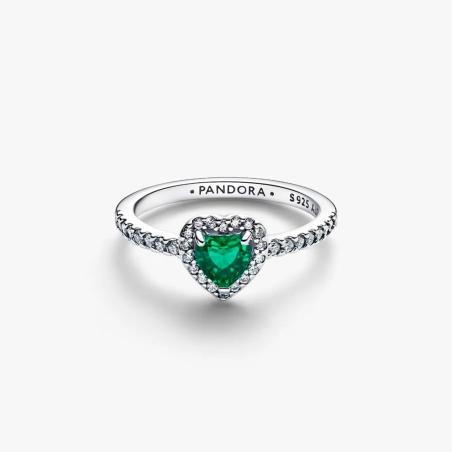 Anillo Pandora corazón verde 198421C07
