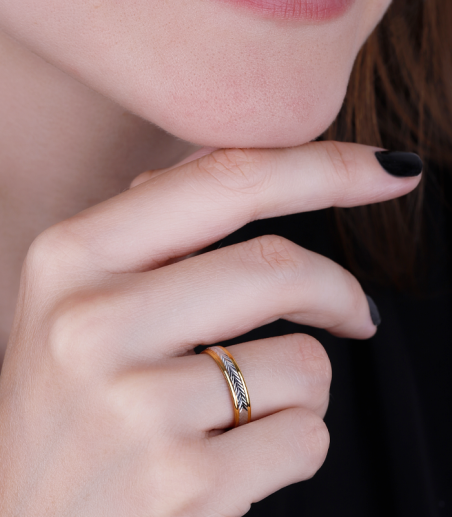 Alianza "Nexo" Oro bicolor 9k 3100137(9)