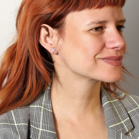 Pendientes Plata ley y circonitas "Mi estrella de mar"