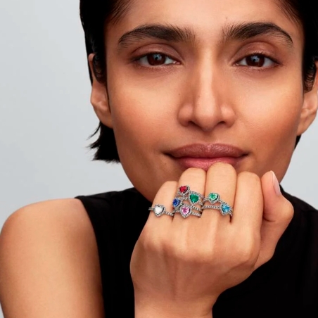 Anillo Pandora corazón azul 198421C10