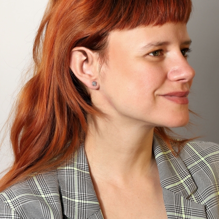 Pendientes Plata ley y circonitas "Mi suerte"