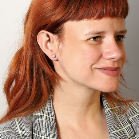 Pendientes Plata primera ley y circonita "Surat"