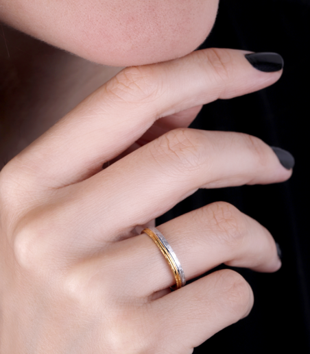 Alianza "Nexo" Oro bicolor 9k 3100056(9)