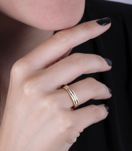 Alianza "Nexo" Oro Bicolor 9k 3100061(9)