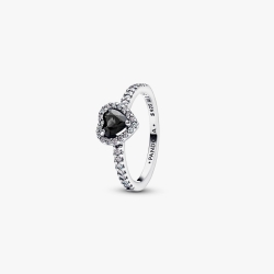 Anillo Pandora corazón negro 198421C04