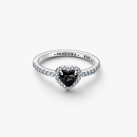 Anillo Pandora corazón negro 198421C04