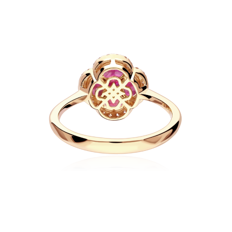 Anillo Oro 18k rubíes y diamantes 0.17cts "Vann"