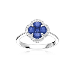 Anillo Oro 18k zafiros y diamantes 0.15cts "Vann"