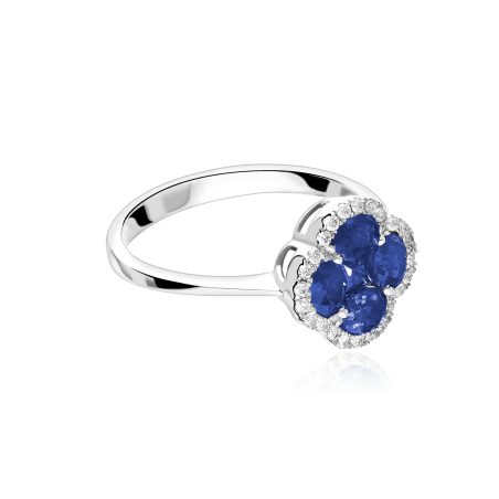 Anillo Oro 18k zafiros y diamantes 0.15cts "Vann"