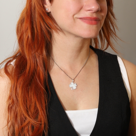 Colgante Plata primera ley Trébol "Suerte"