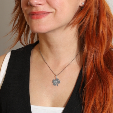 Colgante Plata primera ley Trébol "Suerte"