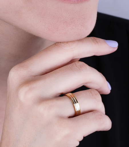 Alianza "Nexo" Oro bicolor 9k 3100067(9)