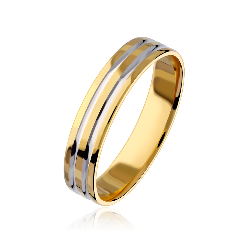 Alianza "Nexo" Oro bicolor 9k 3100067(9)