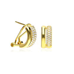 Pendientes Plata primera ley y circonitas "Rembran"