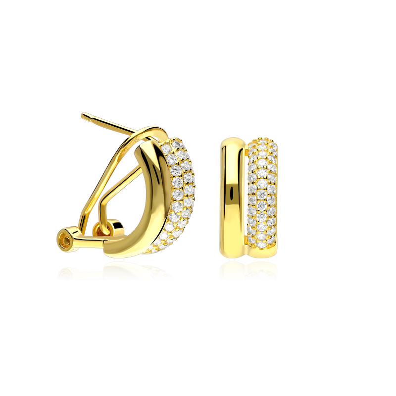 Pendientes Plata primera ley y circonitas "Rembran"