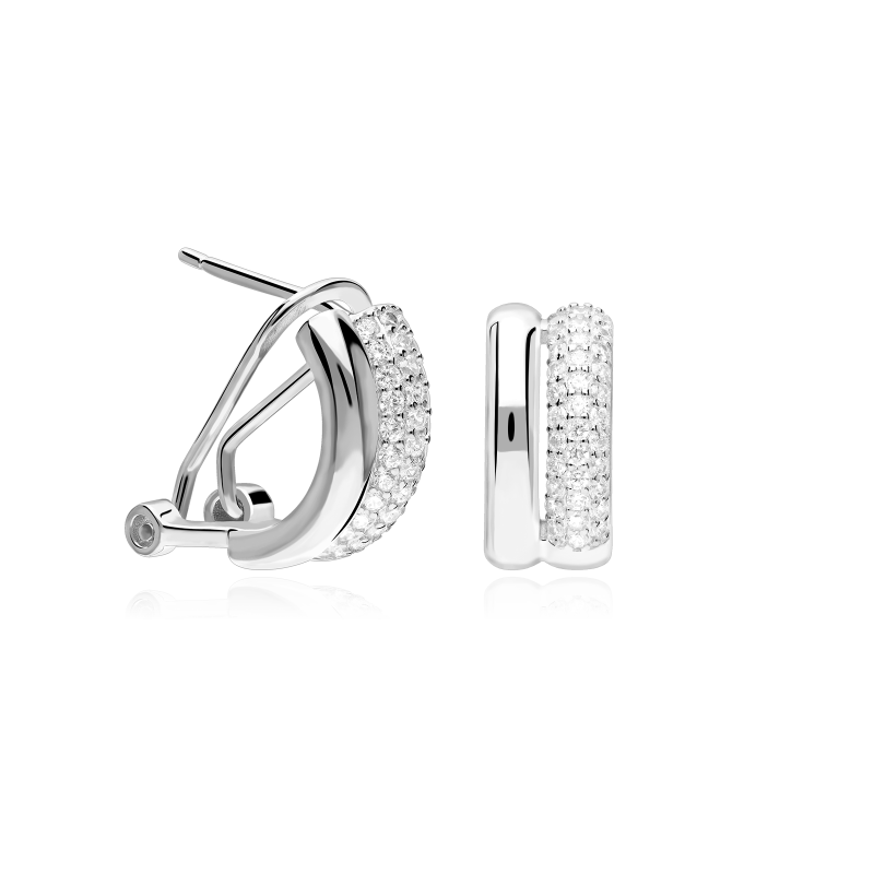 Pendientes Plata primera ley y circonitas "Rembran"