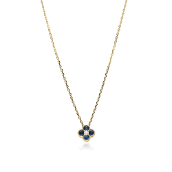 Gargantilla Oro 18k, zafiros y diamante 0.04cts "Vann"