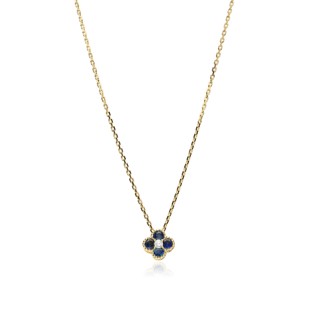 Gargantilla Oro 18k, zafiros y diamante 0.04cts "Vann"