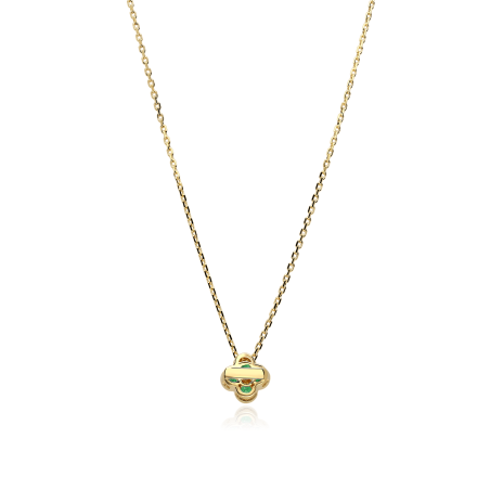 Gargantilla Oro 18k, esmeraldas y diamante 0.04cts "Vann"