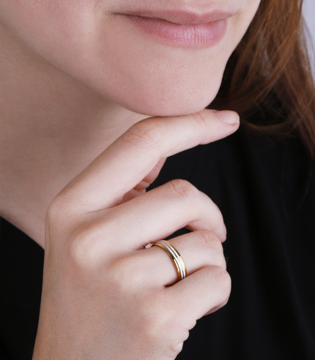 Alianza "Nexo" Oro bicolor 9k 3100037(9)