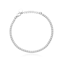 Pulsera Plata primera ley y circonitas 3mm "Reminar"