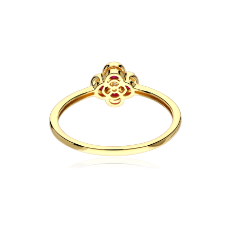 Anillo Oro 18k, rubíes y diamante 0.04cts "Vann"