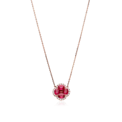 Gargantilla Oro 18k rubíes y diamantes 0.19cts "Vann"