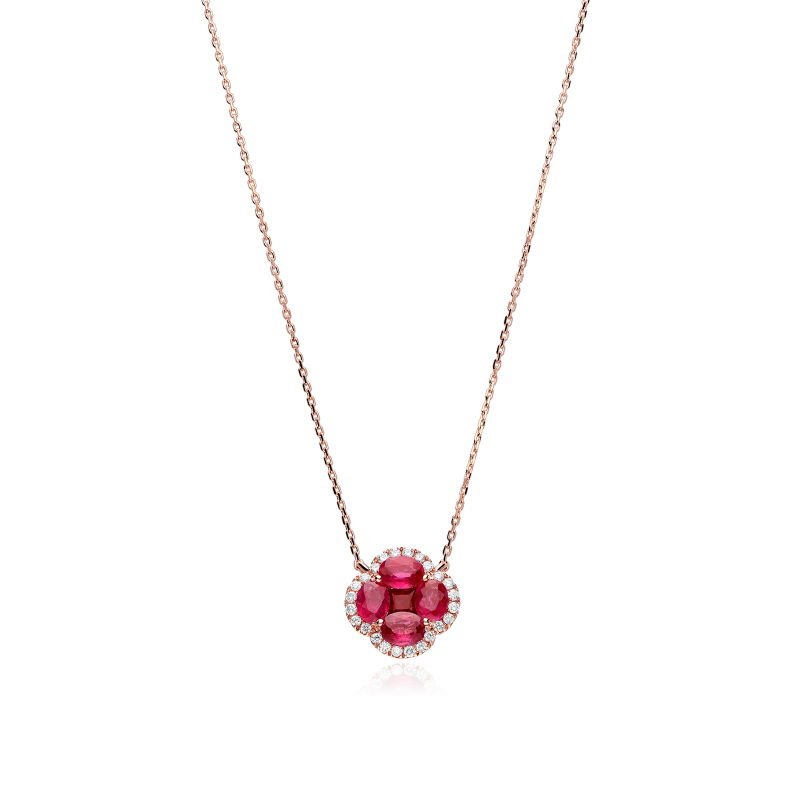 Gargantilla Oro 18k rubíes y diamantes 0.19cts "Vann"