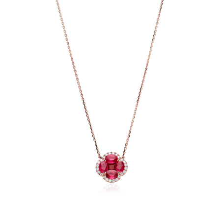 Gargantilla Oro 18k rubíes y diamantes 0.19cts "Vann"