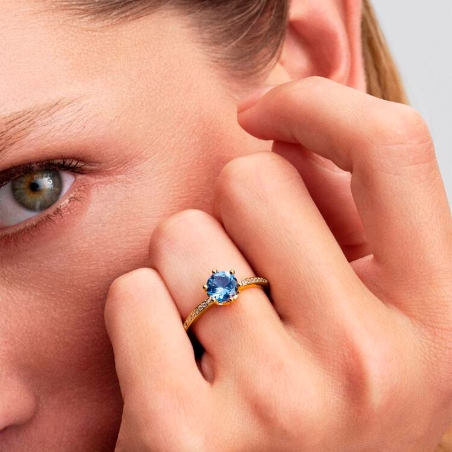 Anillo Pandora brillante azul 168289C02