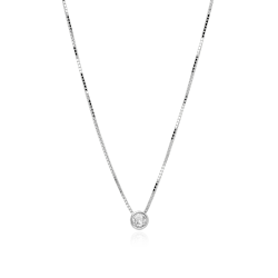 Gargantilla Plata primera ley y circonita 5mm "Baiser"