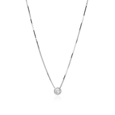 Gargantilla Plata primera ley y circonita "Baiser"