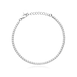 Pulsera Plata primera ley y circonitas 2mm "Reminar"