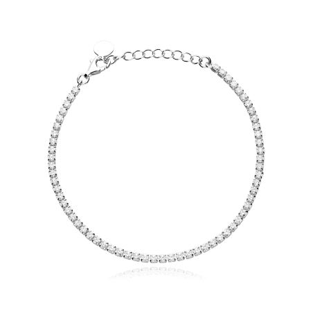 Pulsera Plata primera ley y circonitas 2mm "Reminar"
