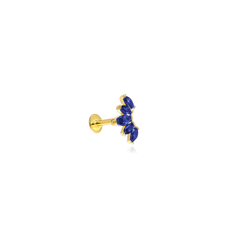 Piercing Oro 18k y circonitas "Riviera"