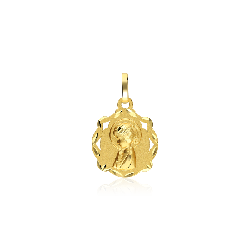 Medalla Oro 18k Virgen niña "María"