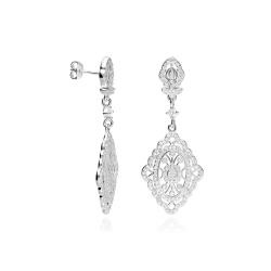 Pendientes Plata primera ley y circonitas "Kenona"