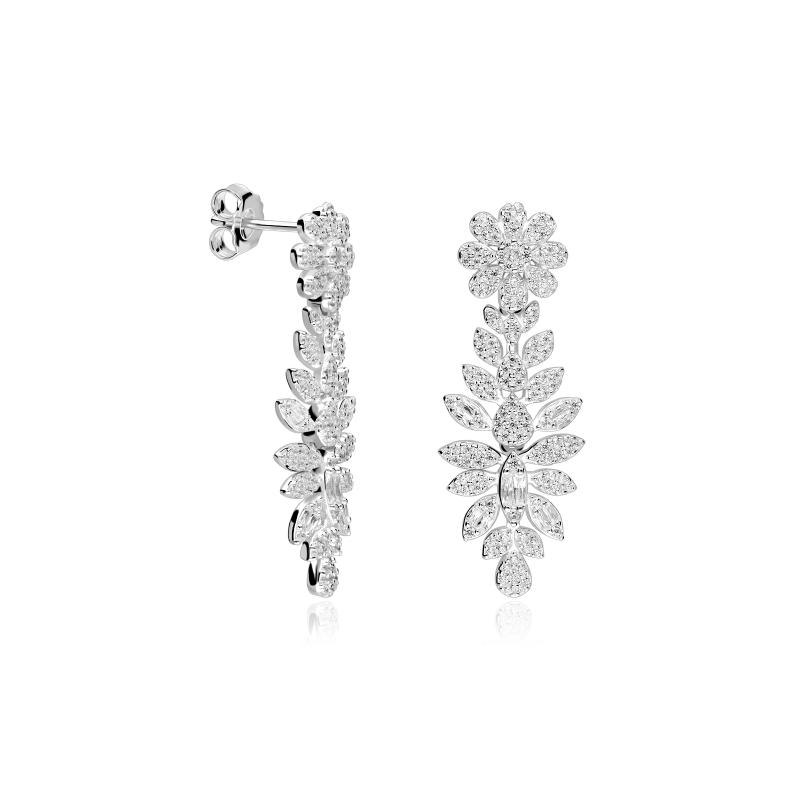 Pendientes Plata primera ley y circonitas "Xenona"