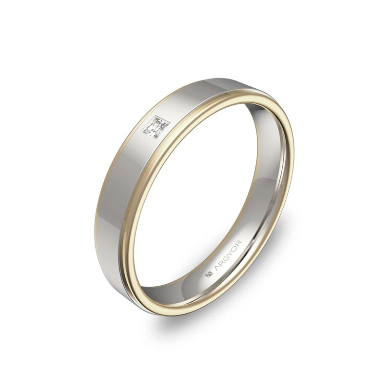 Alianza "Argyor" Diamante/Bicolor Oro 18k 4mm (D1940P1PR)