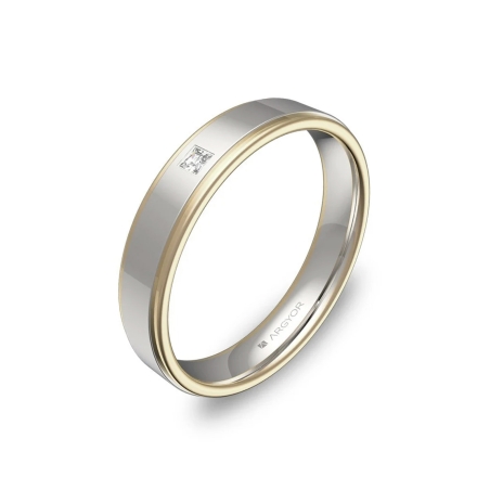 Alianza "Argyor" Diamante/Bicolor Oro 18k 4mm (D1940P1PR)