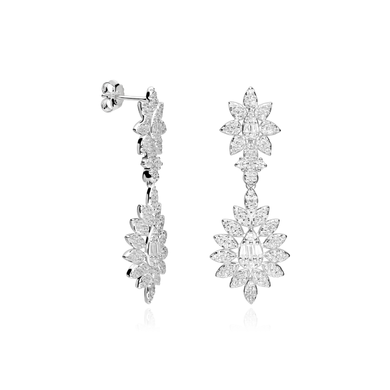 Pendientes Plata primera ley y circonitas "Denona"