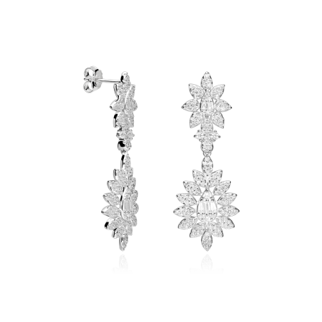 Pendientes Plata primera ley y circonitas "Denona"