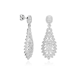 Pendientes Plata primera ley y circonitas "Renona"