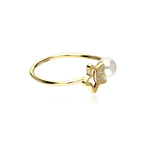 Pendientes Oro 9k, perlas y circonitas "Stella"