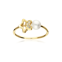 Pendientes Oro 9k, perlas y circonitas "Stella"