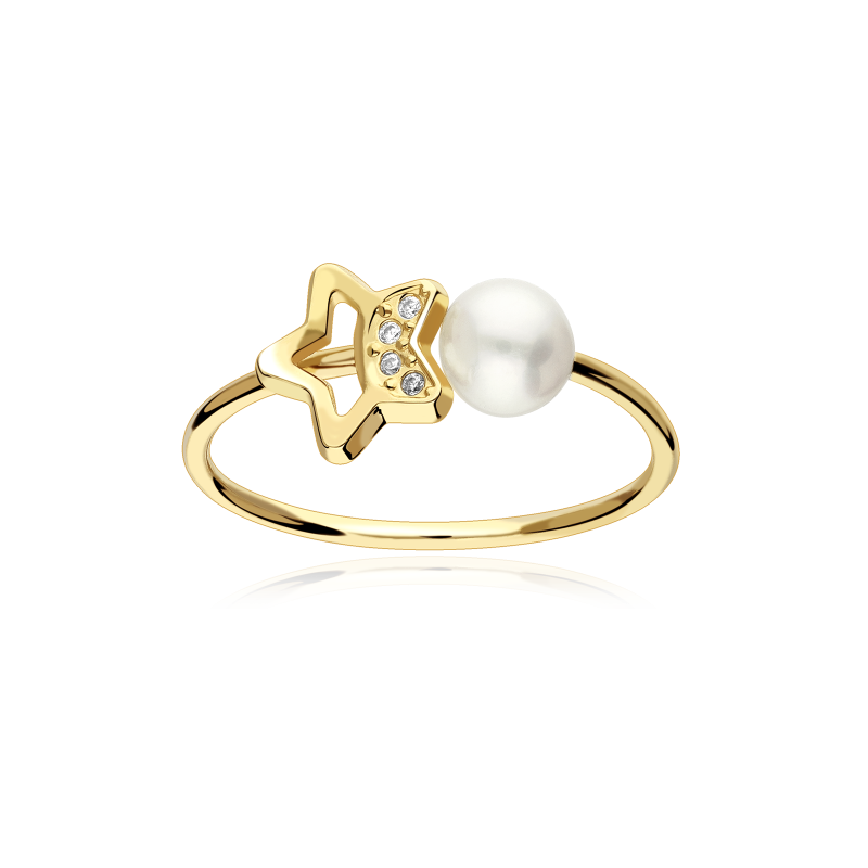 Pendientes Oro 9k, perlas y circonitas "Stella"