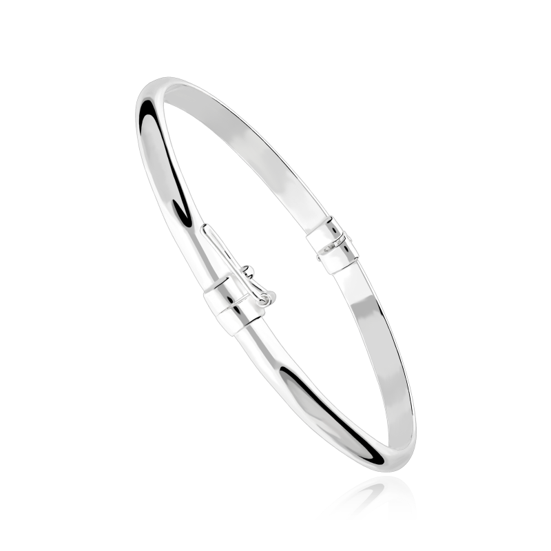 Pulsera rígida lisa plata de ley "Gruten"